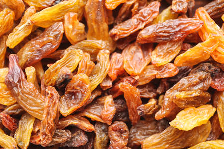 Heap of tasty raisins, closeupの写真素材