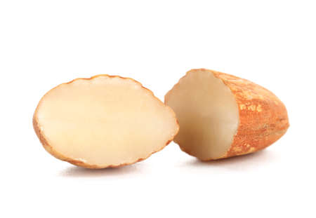 Tasty almond on white background