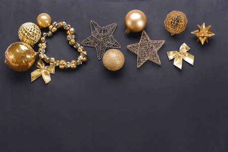 Beautiful Christmas composition on dark backgroundの写真素材