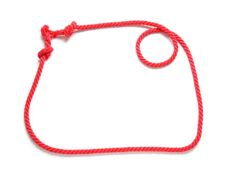 Rope on white background, top viewの写真素材