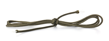 Rope with knot on white backgroundの写真素材