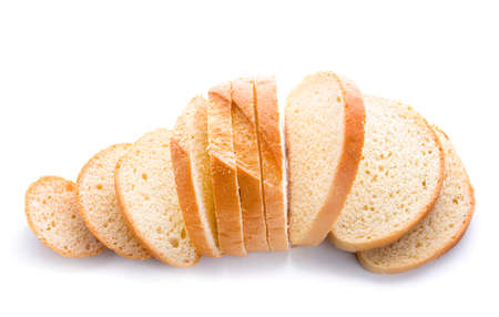 Sliced bread on white backgroundの写真素材