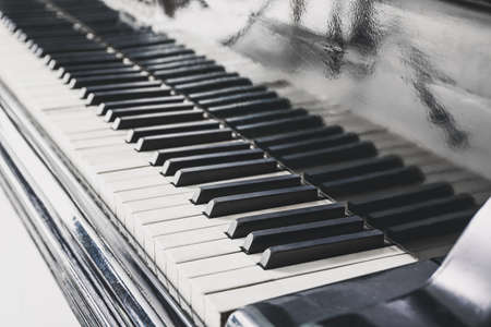 Keys of grand piano, closeupの写真素材