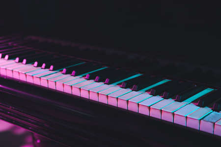 Keys of stylish grand pianoの写真素材