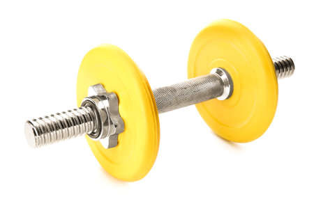 Color dumbbell on white backgroundの写真素材
