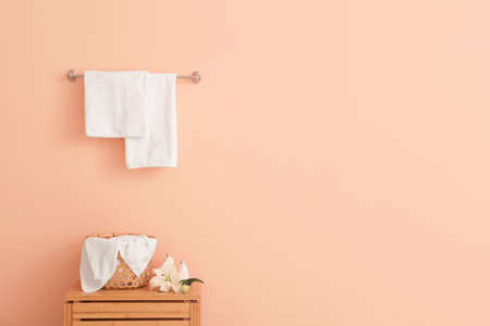 Soft clean towels in bathroom