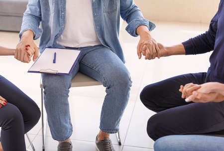 Group of young people during psychological support sessionの写真素材