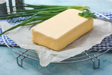 Tasty fresh butter on tableの写真素材