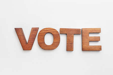 Text VOTE on white backgroundの写真素材