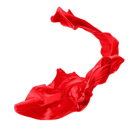 Flying fabric on white background