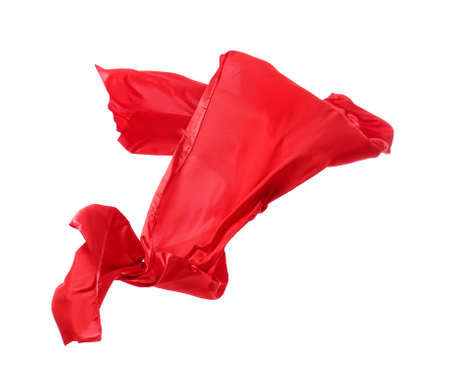 Flying fabric on white backgroundの写真素材