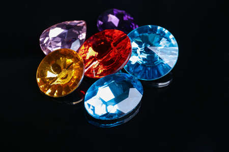 Precious stones for jewelery on dark backgroundの写真素材