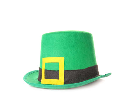 Leprechaun's hat on white background. St. Patrick's day celebrationの写真素材
