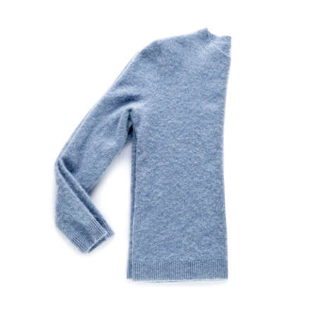Stylish sweater on white backgroundの写真素材