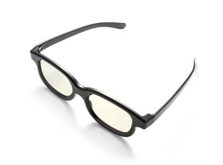 Stylish eyeglasses on white backgroundの写真素材