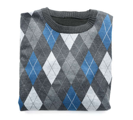 Stylish sweater on white backgroundの写真素材