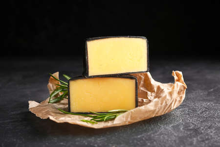 Fresh cheese on dark background