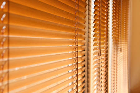 Modern blinds hanging on window