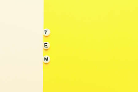Word FEM on color backgroundの写真素材