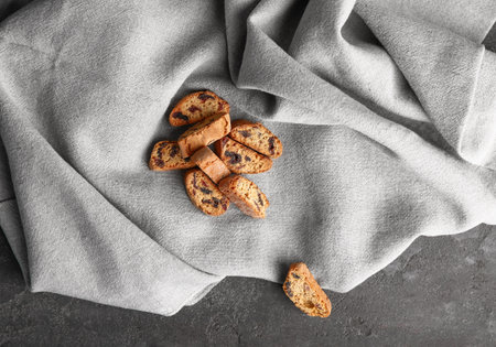 Sweet tasty cookies on tableの写真素材