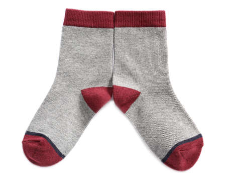 Cotton socks on white background