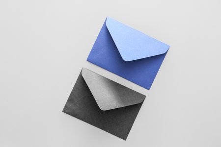 Paper envelopes on light background
