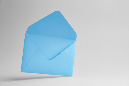 Paper envelope on gray backgroundの写真素材