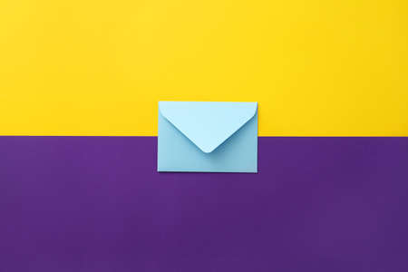 Paper envelope on color backgroundの写真素材