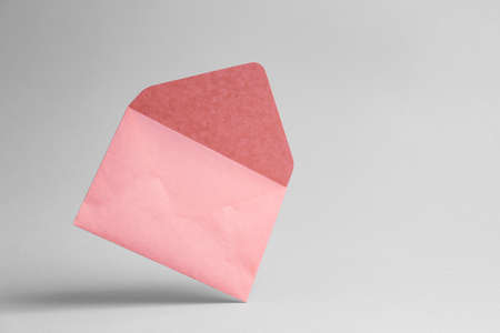 Paper envelope on gray background