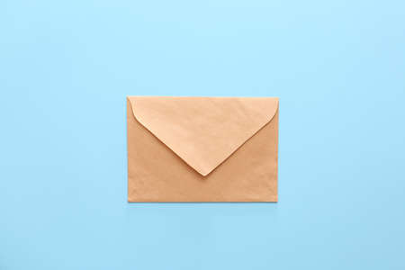 Paper envelope on color backgroundの写真素材