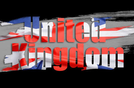 Text UNITED KINGDOM on dark backgroundの写真素材