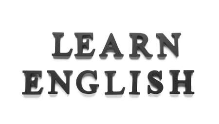Text LEARN ENGLISH on white backgroundの写真素材