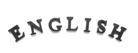 Word ENGLISH on white backgroundの写真素材