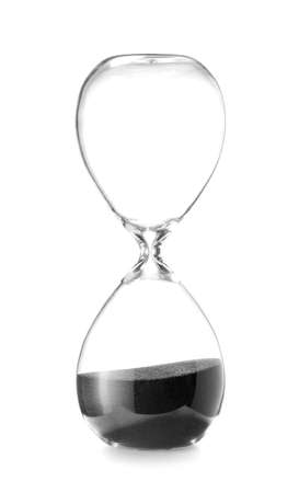 Hourglass on white background. Time management concept