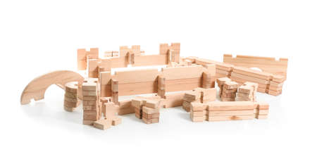 Take-apart playhouse on white backgroundの写真素材