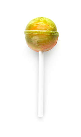 Sweet lollipop on white backgroundの写真素材