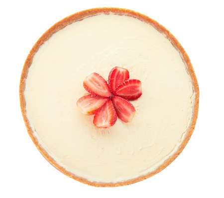 Tasty cheesecake on white backgroundの写真素材