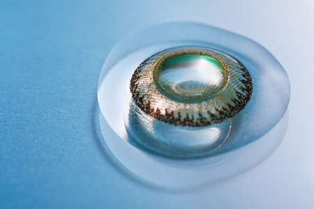 Contact lens on color backgroundの写真素材