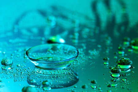 Contact lens on color backgroundの写真素材