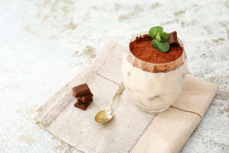 Tasty tiramisu on white backgroundの写真素材