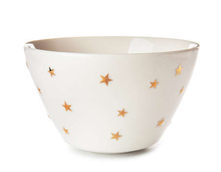 Clean bowl on white backgroundの写真素材