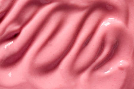 Texture of fresh yogurt, closeupの写真素材