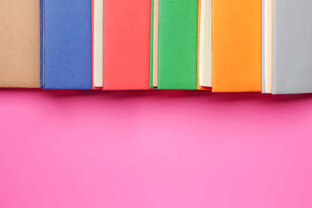 Many books on color backgroundの写真素材