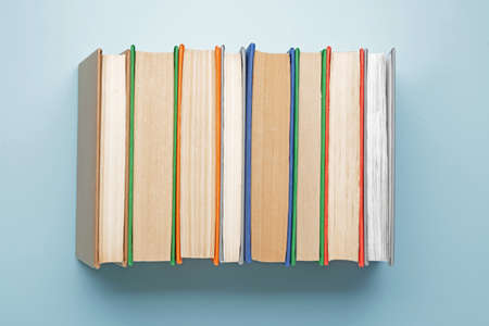 Many books on color backgroundの写真素材