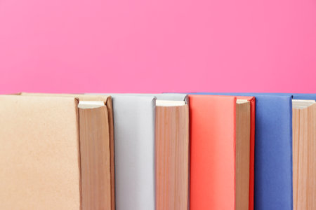 Many books on color backgroundの写真素材