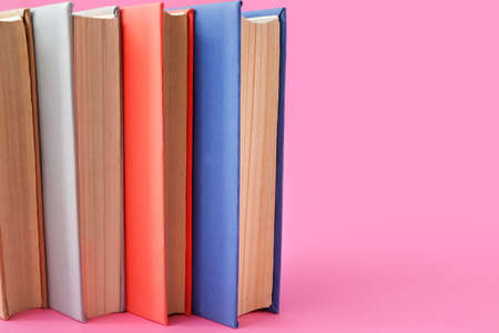 Many books on color backgroundの写真素材