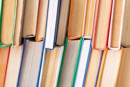 Many different books as background