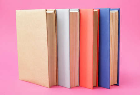 Many books on color backgroundの写真素材