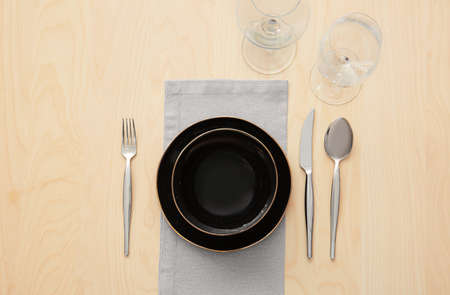 Beautiful table setting in restaurant