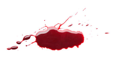 Blood spot on white background